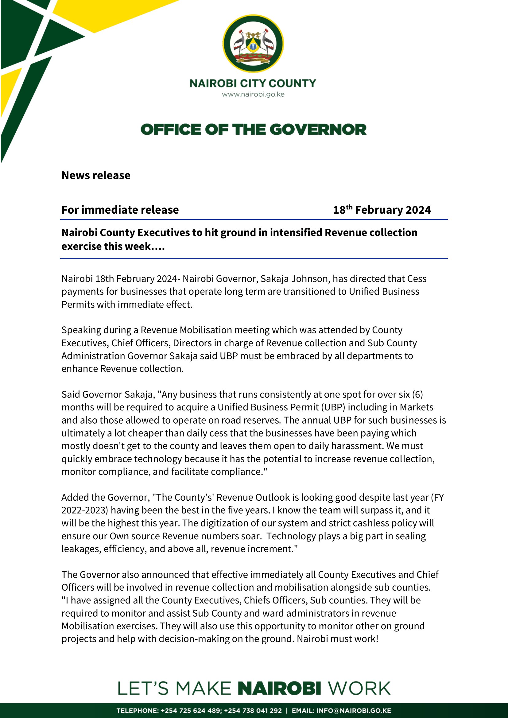 Press Release Gov Cess Payment To Transition To Ubp Feb 202 1